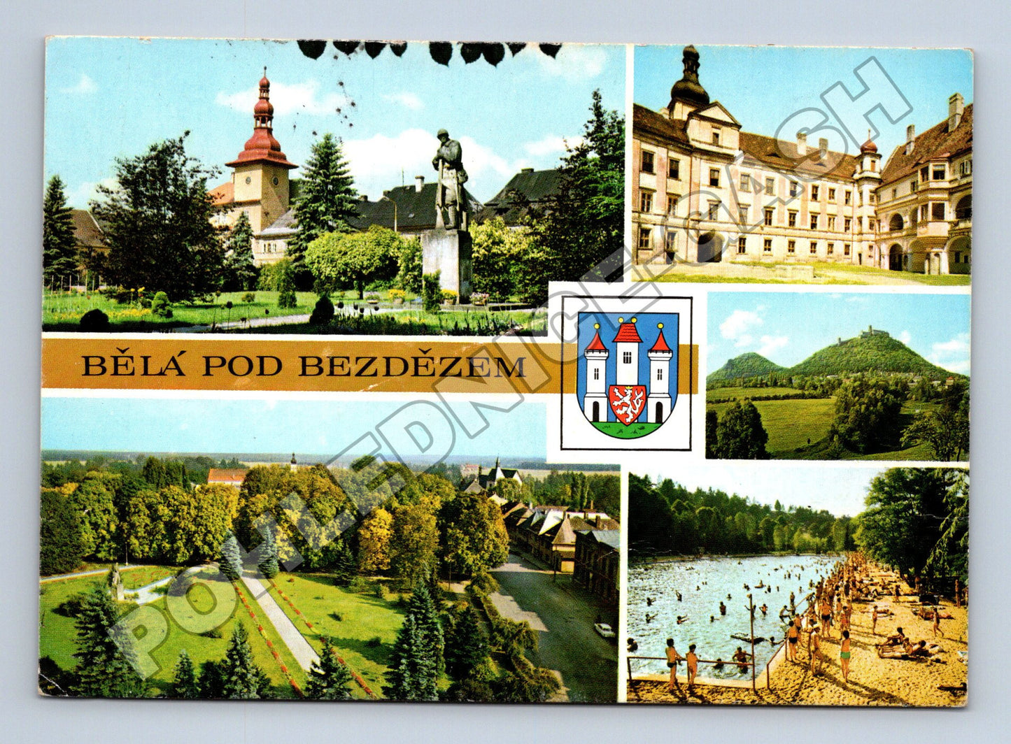 Pohlednice Bělá pod Bezdězem koláž motivů 198x (M36861)