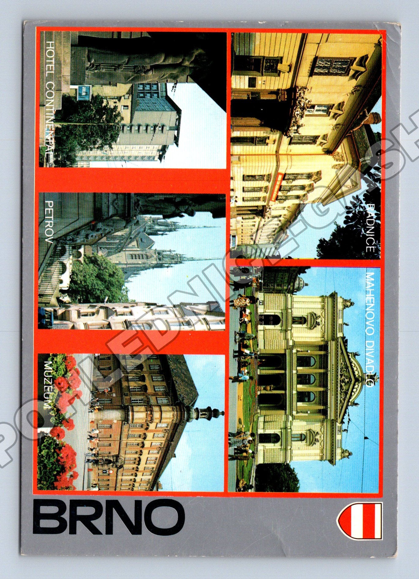 Pohlednice Brno Radnice Mahenovo divadlo Petrov Muzeum 1997 (M36865)