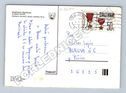 Pohlednice Brněnská přehrada Hrad Veveří 1962 (M36871)