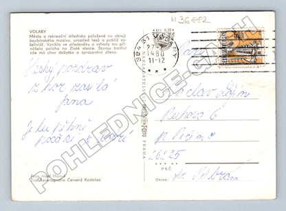 Pohlednice Volary koláž záběrů 1980 (M36882)