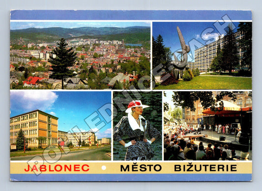 Pohlednice Jablonec n. N. město bižuterie 1990 (M36888)