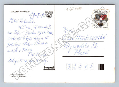 Pohlednice Jablonec n. N. město bižuterie 1990 (M36888)