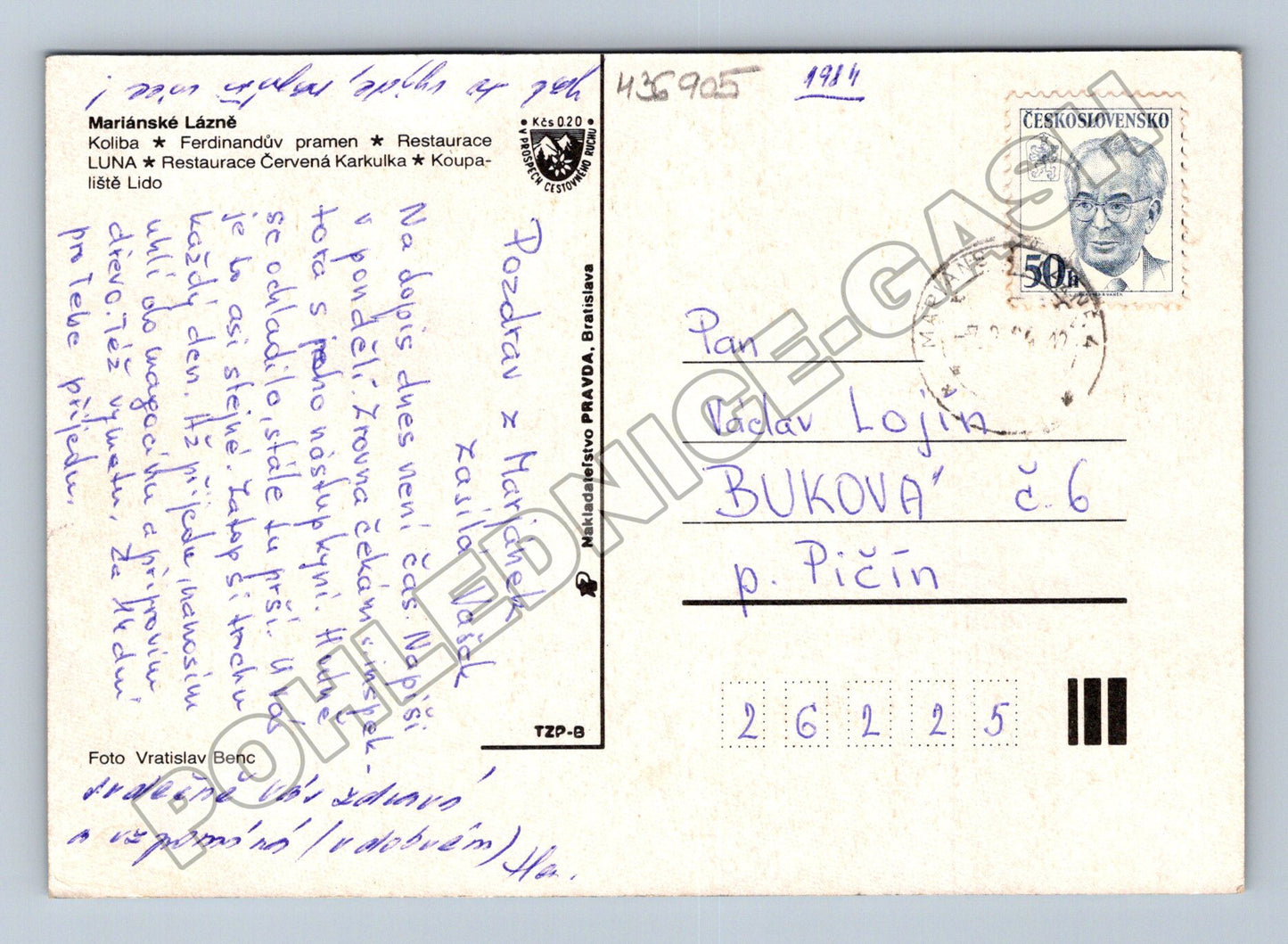 Pohlednice Mariánské Lázně Koliba Ferdinandův pramen 1984 (M36905)