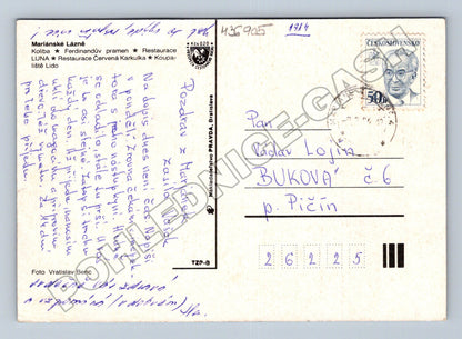 Pohlednice Mariánské Lázně Koliba Ferdinandův pramen 1984 (M36905)