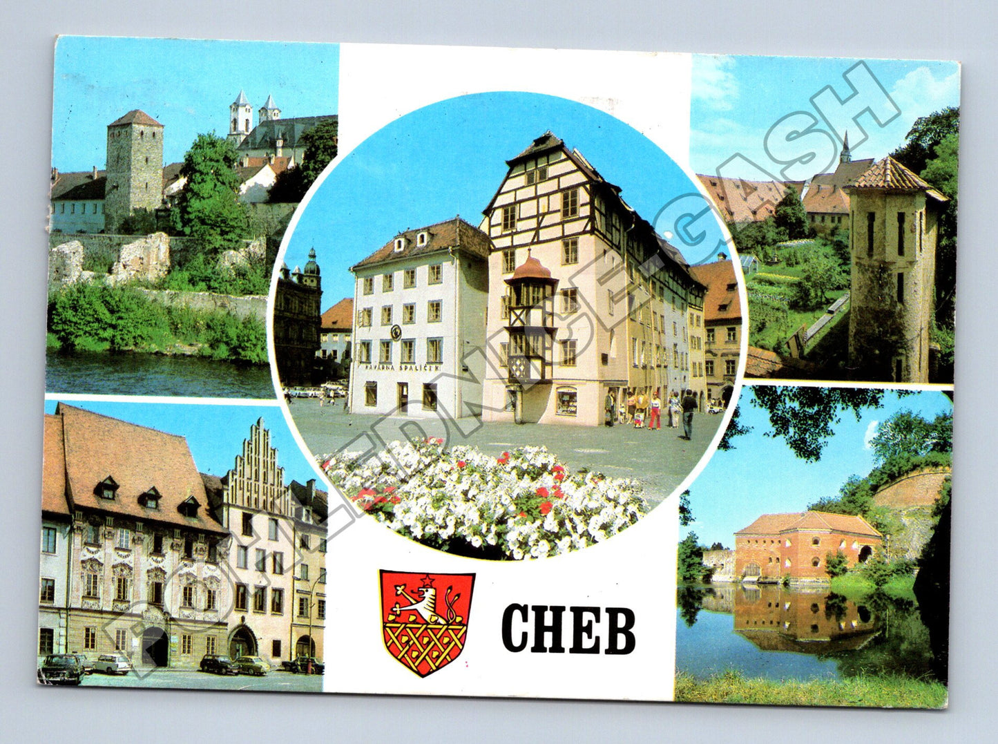 Pohlednice Cheb různé pohledy 1987 (M36908)