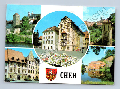 Pohlednice Cheb různé pohledy 1987 (M36908)