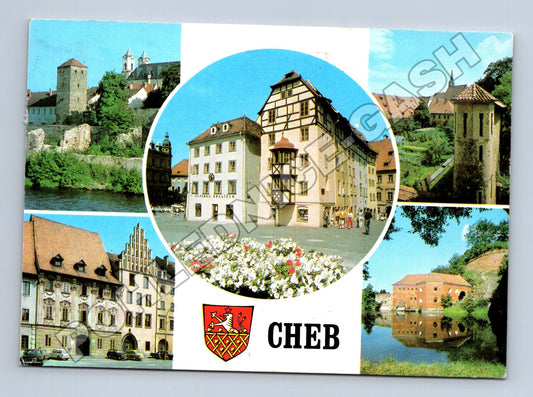 Pohlednice Cheb různé pohledy 1987 (M36908)