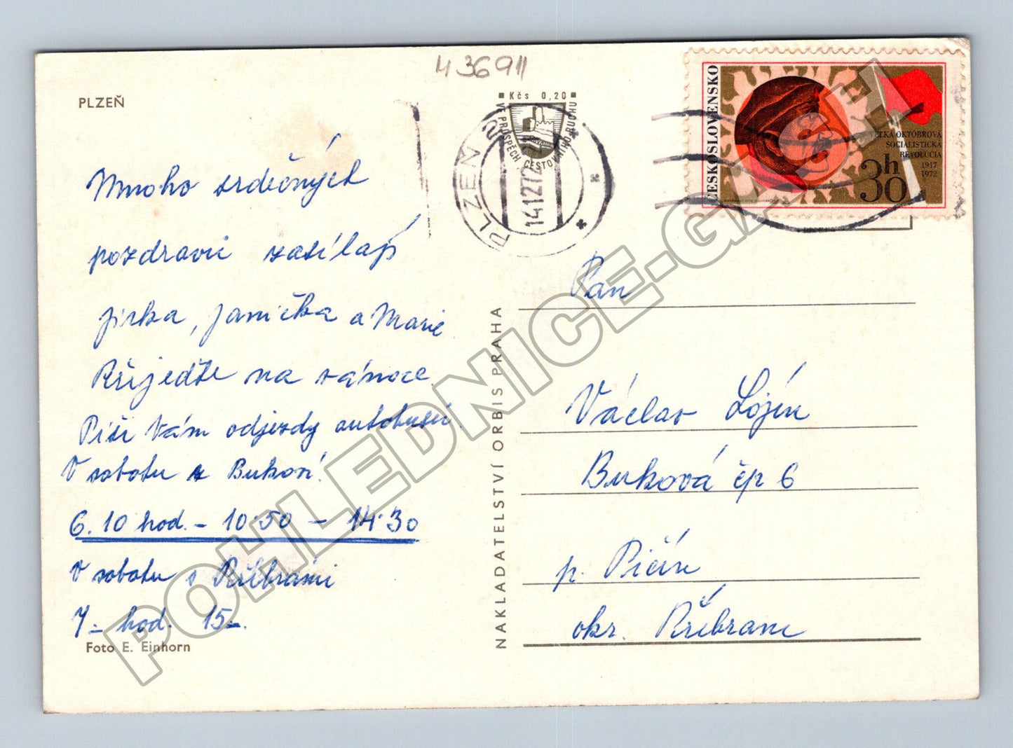 Pohlednice Plzeň panorama města 1977 (M36911)