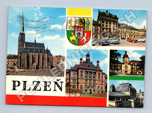 Pohlednice Plzeň centrum města 1974 (M36915)