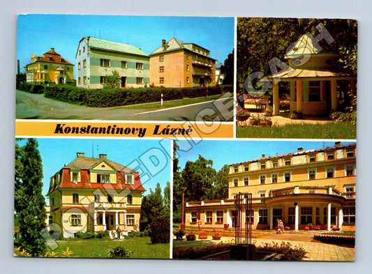 Pohlednice Konstantinovy Lázně různé pohledy 1987 (M36921)