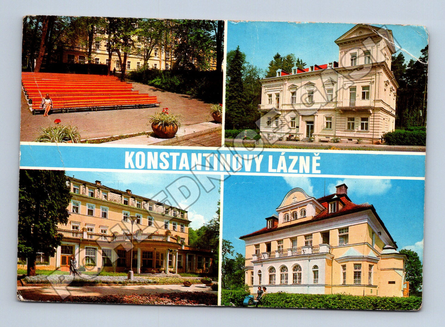 Pohlednice Konstantinovy Lázně lázeňské budovy 1983 (M36922)