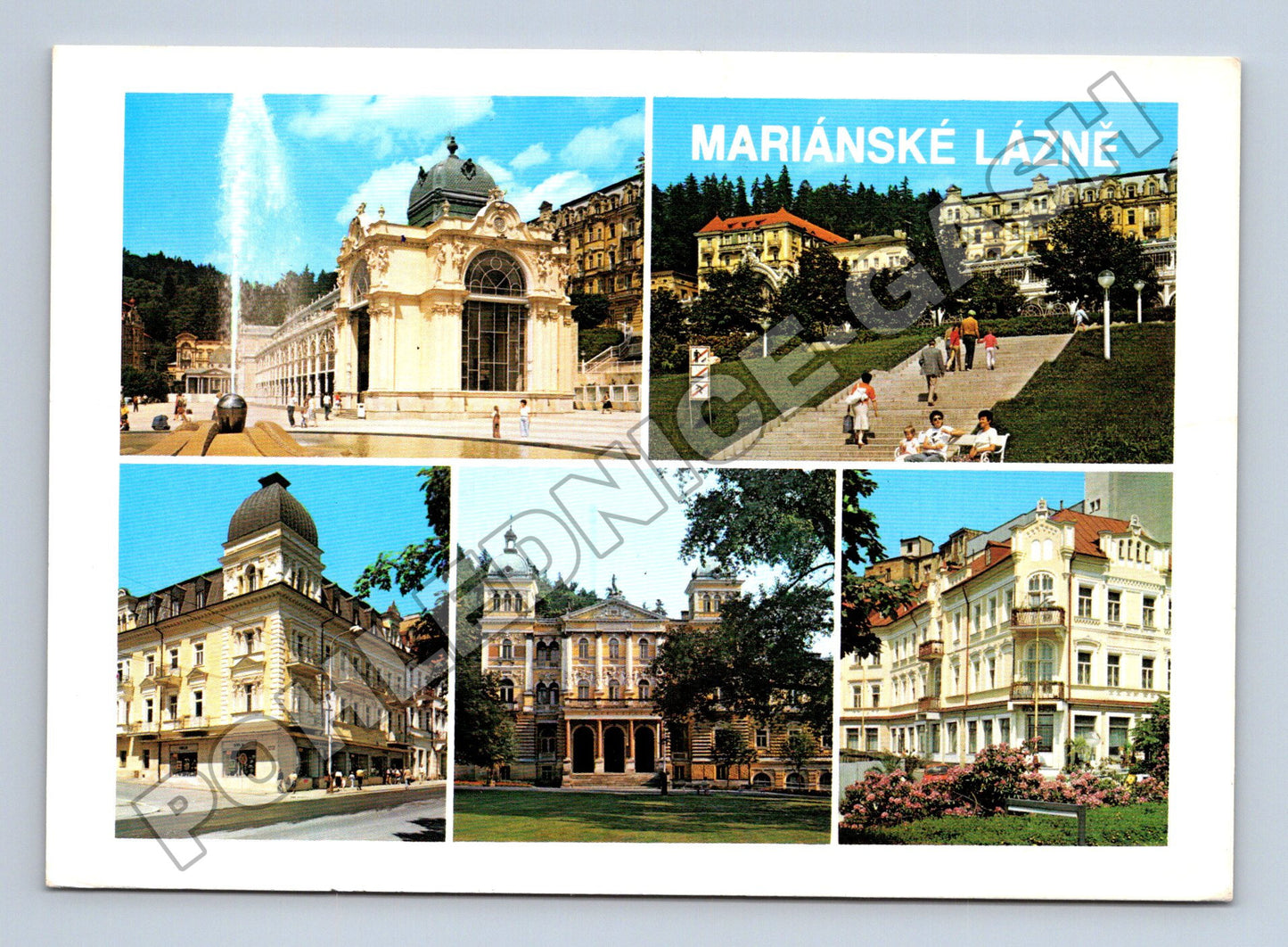 Pohlednice Mariánské Lázně koláž 1986 (M36934)