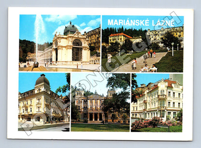 Pohlednice Mariánské Lázně koláž 1986 (M36934)