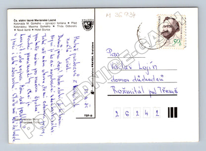 Pohlednice Mariánské Lázně koláž 1986 (M36934)