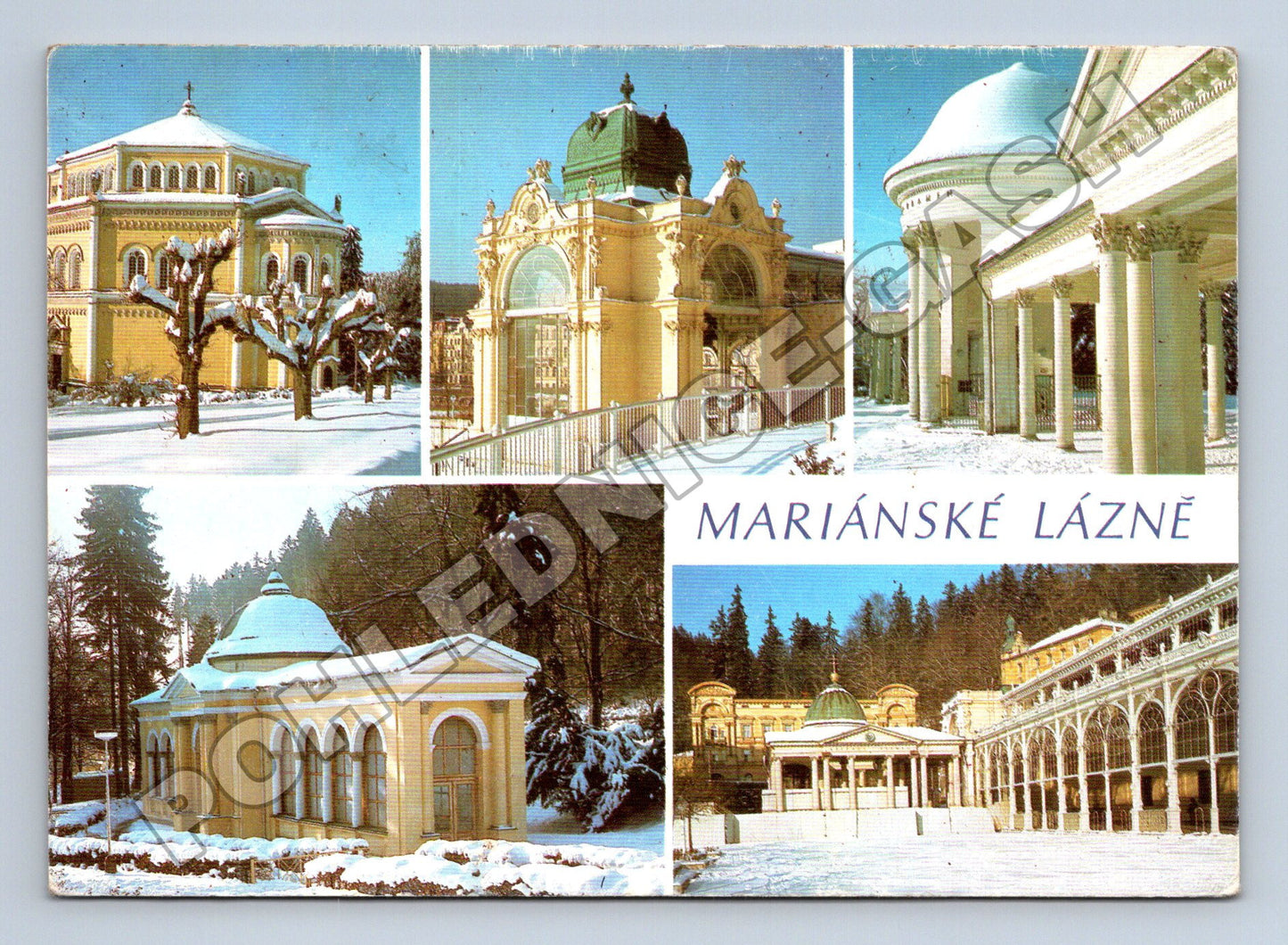 Pohlednice Mariánské Lázně zimní motiv 1987 (M36940)
