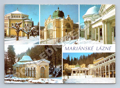 Pohlednice Mariánské Lázně zimní motiv 1987 (M36940)
