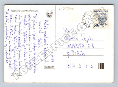 Pohlednice Mariánské Lázně zimní motiv 1987 (M36940)
