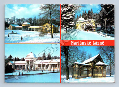 Pohlednice Mariánské Lázně zimní motiv 4x (M36944)