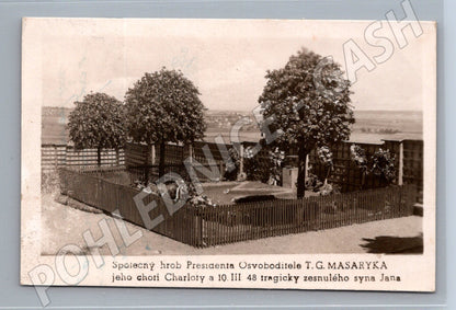 Pohlednice Masarykovy Lány hrob TGM (M3696)