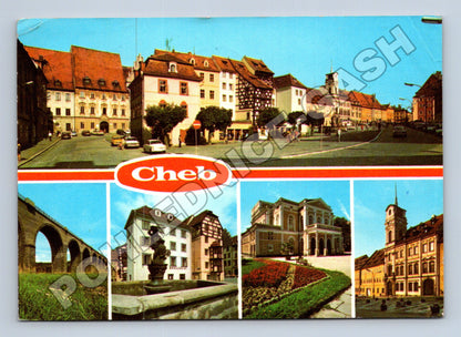 Pohlednice Cheb náměstí panorama 1977 (M36961)