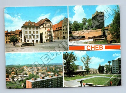 Pohlednice Cheb Špalíček Černá věž sídliště 1985 (M36964)