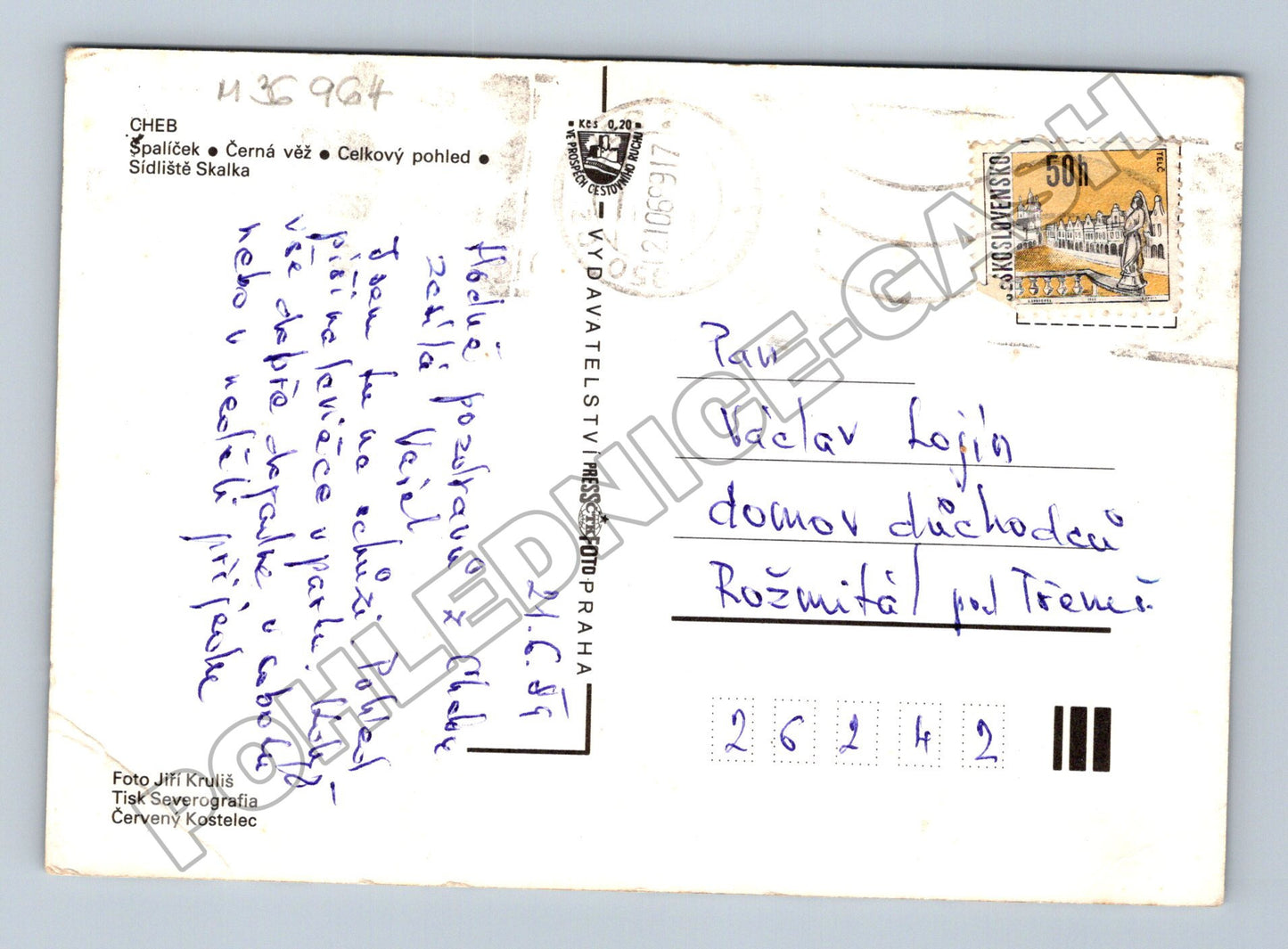 Pohlednice Cheb Špalíček Černá věž sídliště 1985 (M36964)