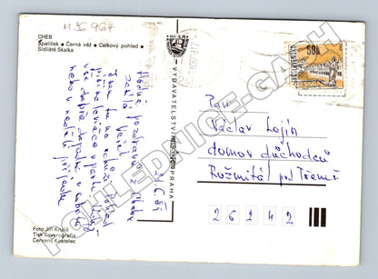 Pohlednice Cheb Špalíček Černá věž sídliště 1985 (M36964)