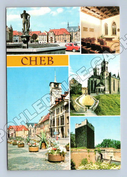 Pohlednice Cheb koláž motivů 1980 (M36966)