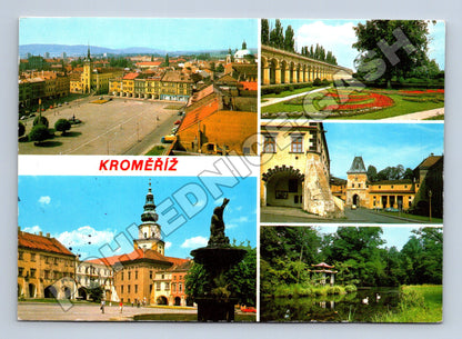 Pohlednice Kroměříž koláž památek 1976 (M36967)
