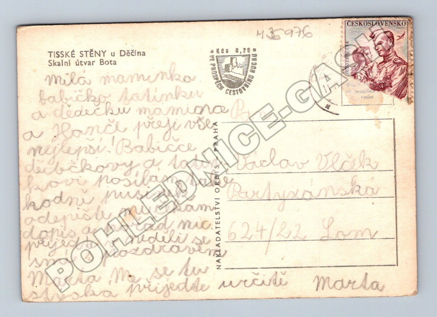 Pohlednice Tiské stěny Skalní útvar Bota 196x (M36976)