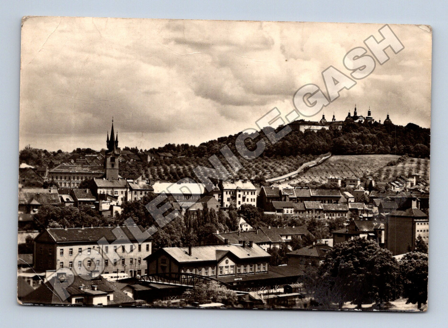 Pohlednice Příbram panorama Svatá Hora 1957 (M36985)