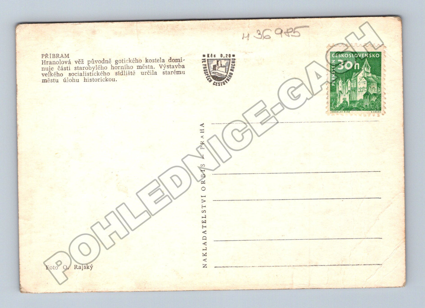 Pohlednice Příbram panorama Svatá Hora 1957 (M36985)