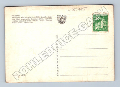 Pohlednice Příbram panorama Svatá Hora 1957 (M36985)