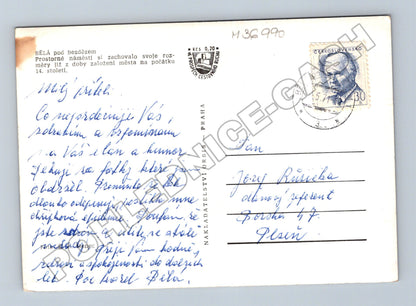 Pohlednice Bělá pod Bezdězem náměstí 1930 (M36990)