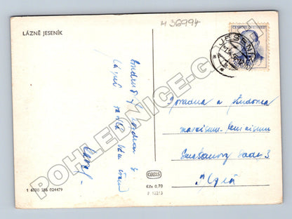 Pohlednice Lázně Jeseník lázeňský dům 1950 (M36994)