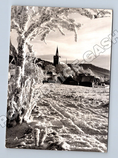 Pohlednice Zimní krajina s kostelem 1974 (M36995)