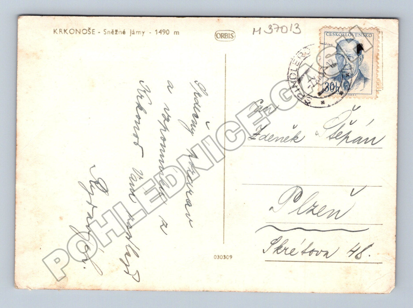 Pohlednice Krkonoše Sněžné jámy 1941 (M37013)