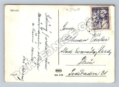 Pohlednice Teplice panorama města 1938 (M37018)