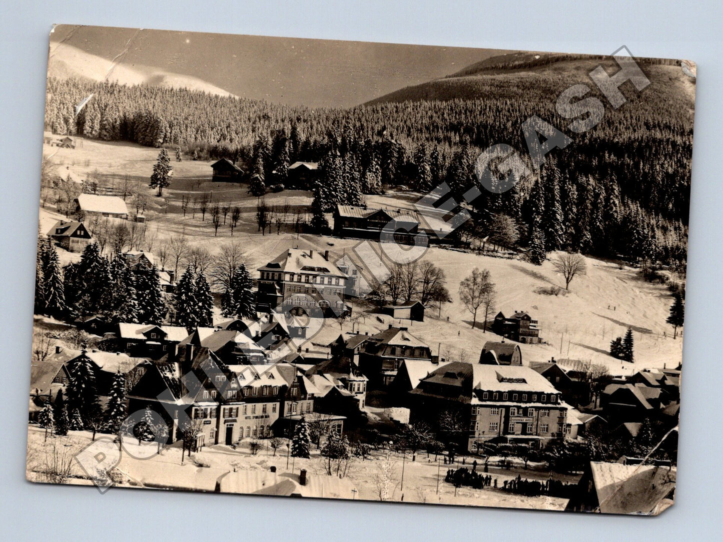 Pohlednice Špindlerův Mlýn Krkonoše zimní scéna 1960 (M37021)
