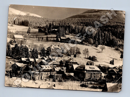 Pohlednice Špindlerův Mlýn Krkonoše zimní scéna 1960 (M37021)