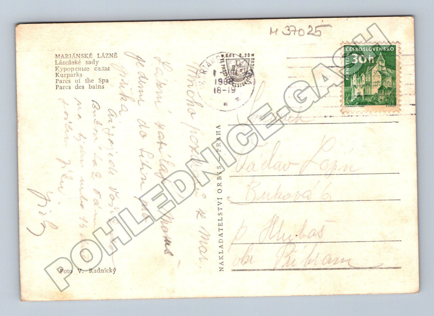 Pohlednice Mariánské Lázně Lázeňské sady 1931 (M37025)