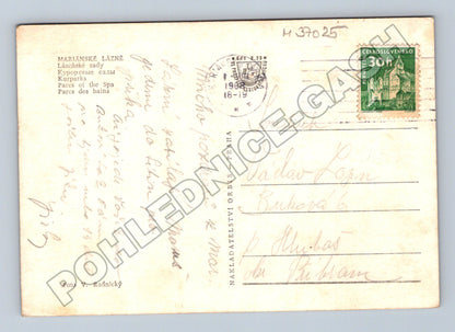 Pohlednice Mariánské Lázně Lázeňské sady 1931 (M37025)