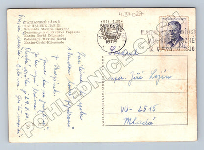 Pohlednice Mariánské Lázně Kolonáda Maxima Gorkého 1930 (M37027)