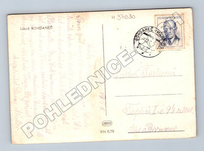 Pohlednice Lázně Bohdaneč budova 1952 (M37030)