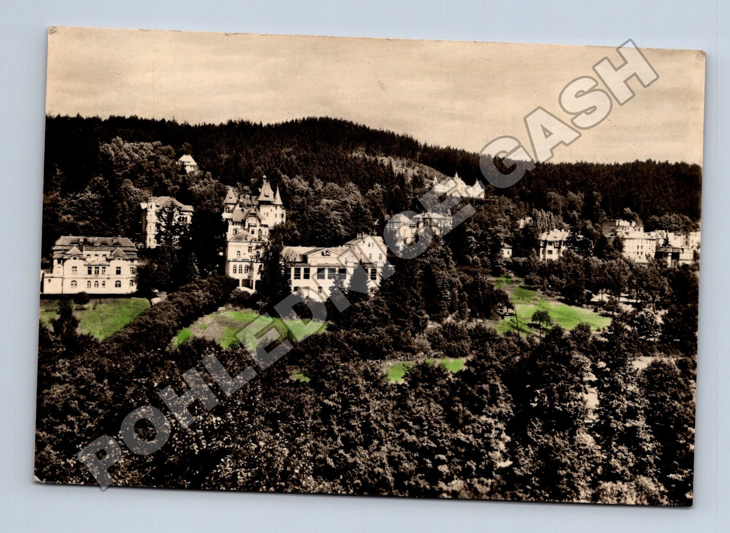 Pohlednice Mariánské Lázně zástavba na kopci 1941 (M37034)