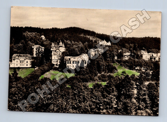 Pohlednice Mariánské Lázně zástavba na kopci 1941 (M37034)