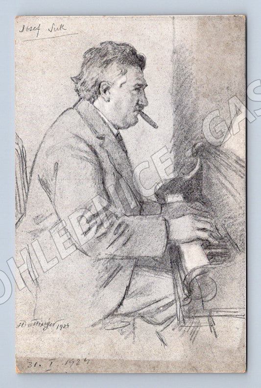 Pohlednice Josef Suk kresba Boettinger (M3704)