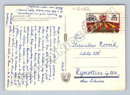 Pohlednice Mariánské Lázně Mírové náměstí 1980 (M37052)