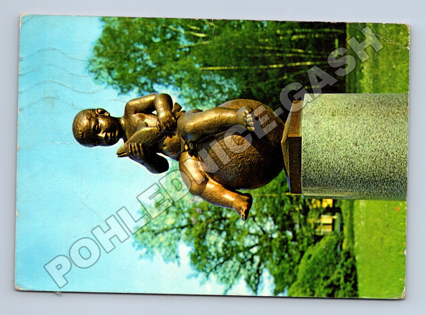 Pohlednice Františkovy Lázně socha Františka kolem 1970 (M37057)