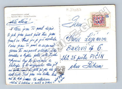 Pohlednice Františkovy Lázně socha Františka kolem 1970 (M37057)